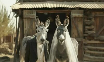 Burros en su matrimonio